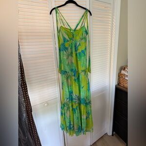 Fate Green and Blue Leaf Pattern Dress